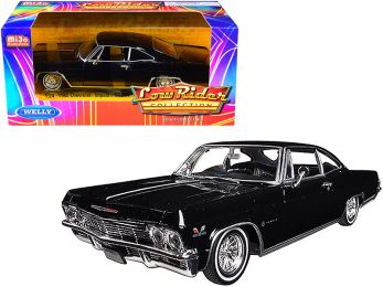1965 Chevrolet Impala SS 396 Black \Low Rider Collection\" 1/24 Diecast Model Car by Welly"""