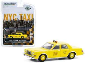 1984 Dodge Diplomat Yellow \NYC Taxi\" (New York City) \""Hobby Exclusive\"" 1/64 Diecast Model Car by Greenlight"""