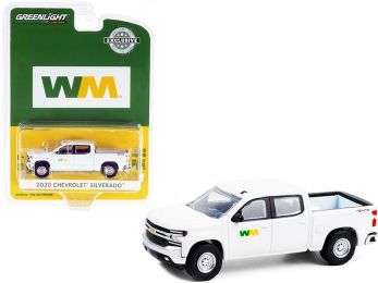 2020 Chevrolet Silverado Pickup Truck White WM Waste Management Hobby Exclusive 1/64 Diecast Model Car by Greenlight