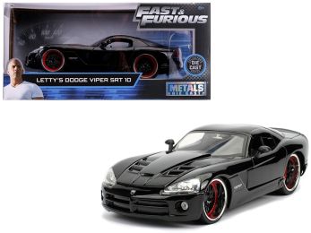 Letty\'s Dodge Viper SRT 10 Black \Fast & Furious\" Movie 1/24 Diecast Model Car by Jada"""
