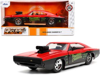 1970 Dodge Charger R/T Voodoo Charger Red and Black Bigtime Muscle Series 1/24 Diecast Model Car by Jada