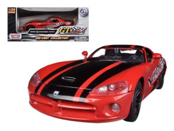 2003 Dodge Viper SRT-10 #8 Red with Black Stripes \GT Racing\ Series 1/24 Diecast Model Car by Motormax