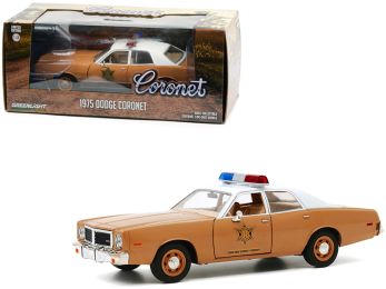 1975 Dodge Coronet Brown with White Top Choctaw County Sheriff 1/24 Diecast Model Car by Greenlight