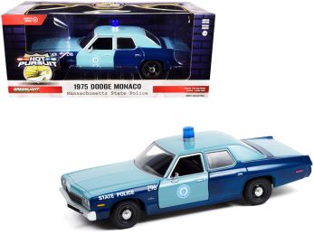 1975 Dodge Monaco Light Blue and Dark Blue Massachusetts State Police Hot Pursuit Series 1/24 Diecast Model Car by Greenlight