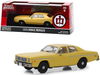 1978 Dodge Monaco Yellow \The Greatest American Hero\" (1981-1983) TV Series  1/43 Diecast Model Car by Greenlight"""