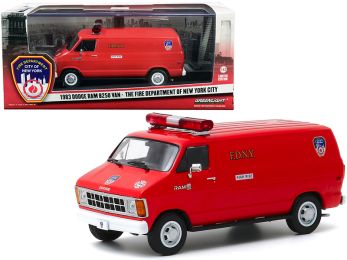 1983 Dodge Ram B250 Van Red \Fire Department City of New York\" (FDNY) 1/43 Diecast Model by Greenlight"""
