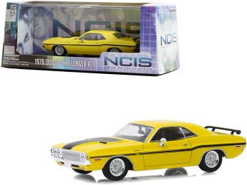 1970 Dodge Challenger R/T Yellow with Black Stripes \NCIS\" (2003) TV Series 1/43 Diecast Model Car by Greenlight"""