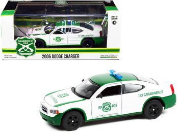 2006 Dodge Charger Police Car White and Green Carabineros de Chile 1/43 Diecast Model Car by Greenlight