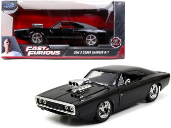 Dom\'s Dodge Charger R/T Black \The Fast and the Furious\" (2001) Movie 1/24 Diecast Model Car by Jada"""