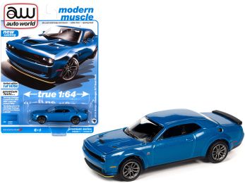 2019 Dodge Challenger R/T Scat Pack B5 Blue Metallic \Modern Muscle\" Limited Edition to 14704 pieces Worldwide 1/64 Diecast Model Car by Autoworld"""