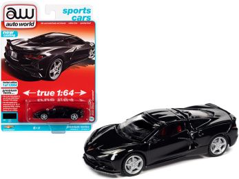 2020 Chevrolet Corvette C8 Stingray Black Sports Cars Limited Edition to 13904 pieces Worldwide 1/64 Diecast Model Car by Autoworld