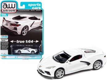 2020 Chevrolet Corvette C8 Stingray Arctic White Sports Cars Limited Edition to 13904 pieces Worldwide 1/64 Diecast Model Car by Autoworld