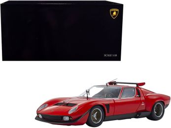 Lamborghini Miura SVR Red and Black 1/18 Diecast Model Car by Kyosho