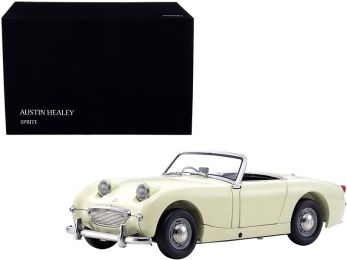 Austin Healey Sprite Convertible RHD (Right Hand Drive) Old English White with Red Interior 1/18 Diecast Model Car by Kyosho