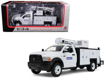 RAM 5500 \Komatsu\" with Maintainer Service Body White 1/34 Diecast Model Car by First Gear"""