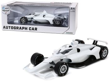 Autograph IndyCar Plain White with Chrome Wheels \NTT IndyCar Series\ 1/18 Diecast Model Car by Greenlight