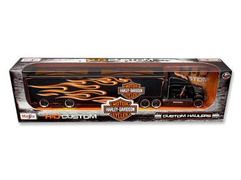 Harley Davidson Custom Hauler Trailer Black \Custom Haulers\" Series 1/64 Diecast Model by Maisto"""