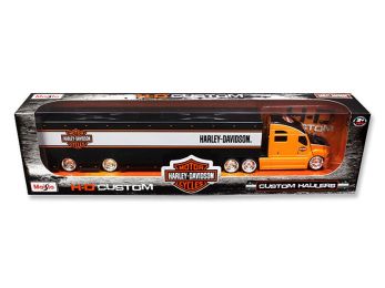 Harley Davidson Custom Hauler Trailer Orange \Custom Haulers\" Series 1/64 Diecast Model by Maisto"""