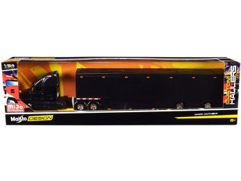 Mack Anthem Enclosed Transporter Black \Custom Haulers\" Series 1/64 Diecast Model by Maisto"""