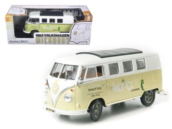 1962 Volkswagen Microbus \Space Age Lodge\" Cream 1/18 Diecast Model Car by Greenlight"""