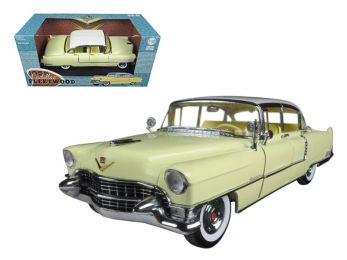 1955 Cadillac Fleetwood Series 60 Yellow with White Roof 1/18 Diecast Model Car by Greenlight