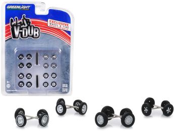 \Volkswagen\" Wheel and Tire Multipack \""Club Vee-Dub\"" Set of 24 pieces 1/64 by Greenlight"""