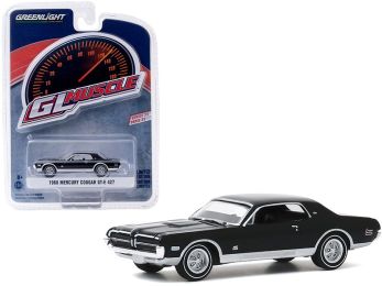 1968 Mercury Cougar GT-E 427 Onyx Black \Greenlight Muscle\" Series 23 1/64 Diecast Model Car by Greenlight"""