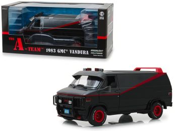 1983 GMC Vandura Black \The A-Team\" (1983-1987) TV Series 1/18 Diecast Model Car by Greenlight"""