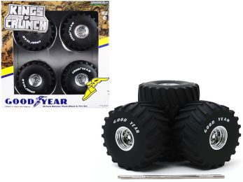 66-Inch Monster Truck \Goodyear\" Wheels and Tires 6 piece Set \""Kings of Crunch\"" 1/18 by Greenlight"""
