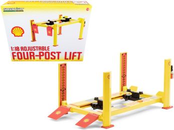 Adjustable Four Post Lift \Shell Oil\" #2 for 1/18 Scale Diecast Model Cars by Greenlight"""
