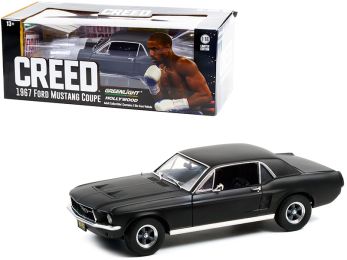 1967 Ford Mustang Coupe Matt Black (Adonis Creed's) Creed (2015) Movie 1/18 Diecast Model Car by Greenlight
