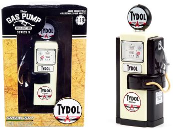 1948 Wayne 100-A Gas Pump Tydol Flying Gasoline Black and Cream Vintage Gas Pumps Series 9 1/18 Diecast Model by Greenlight