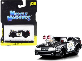 1993 Ford Mustang SVT Cobra CHP \California Highway Patrol\" Black and White 1/64 Diecast Model Car by Muscle Machines"""