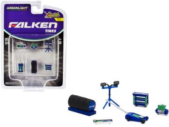 \Falken Tires\" 6 piece Shop Tools Set \""Shop Tool Accessories\"" Series 3 1/64 by Greenlight"""
