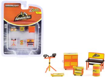 Armor All 6 piece Shop Tools Set Shop Tool Accessories Series 4 1/64 Models by Greenlight