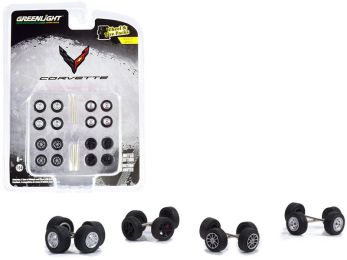 \Chevrolet Corvette\" Wheels and Tires Multipack Set of 24 pieces \""Wheel & Tire Packs\"" Series 5 for 1/64 Scale Models by Greenlight"""