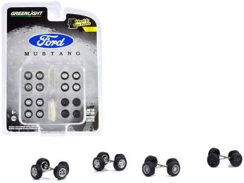 \Ford Mustang\" Wheels and Tires Multipack Set of 24 pieces \""Wheel & Tire Packs\"" Series 5 for 1/64 Scale Models by Greenlight"""