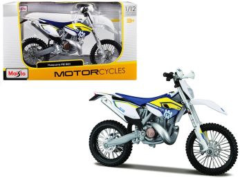 Husqvarna FE 501 White/ Blue/ Yellow 1/12 Diecast Motorcycle Model by Maisto