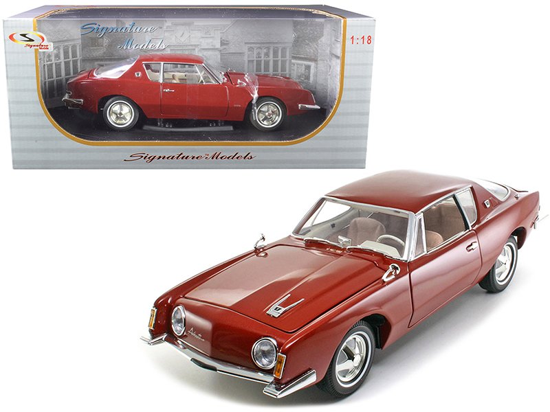 1963 Studebaker Avanti Maroon Red Metallic 1/18 Diecast by Signature Models