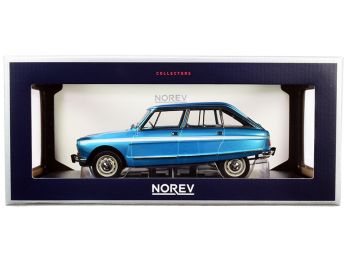 1974 Citroen Ami Super Delta Blue Metallic with White Stripes 1/18 Diecast Model Car by Norev