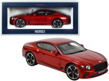 2018 Bentley Continental GT Candy Red Metallic 1/18 Diecast Model Car by Norev