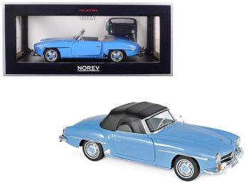 1957 Mercedes Benz 190 SL Cabriolet Blue 1/18 Diecast Model Car by Norev