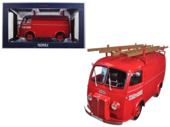 1955 Peugeot D4A with Ladders \Pompiers\" 1/18 Diecast Model Car by Norev"""