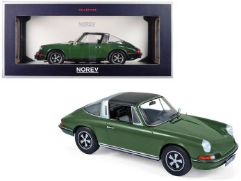 1973 Porsche 911 S Targa Green with Black Top 1/18 Diecast Model Car by Norev