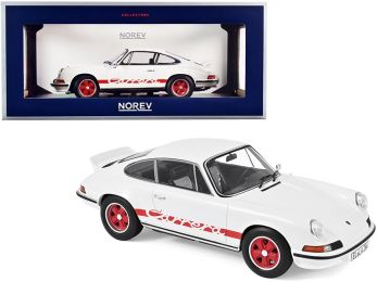1973 Porsche Carrera 911 RS Touring White with Red Stripes 1/18 Diecast Model Car by Norev