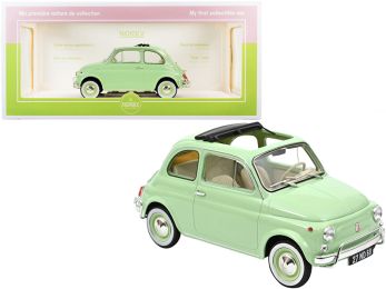 1968 Fiat 500L Light Green with Special BIRTH Packaging My First Collectible Car 1/18 Diecast Model Car by Norev