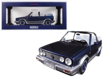 1992 Volkswagen Golf Cabriolet \Bel Air\" Blue Metallic 1/18 Diecast Model Car by Norev"""