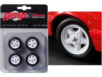 Pony Wheels and Tires Set of 4 pieces from \1992 Ford Mustang LX\" 1/18 by GMP"""
