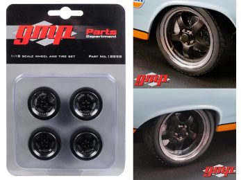 5-Spoke Wheel and Tire Pack of 4 from 1966 Ford Fairlane Street Fighter \Gulf Oil\" 1/18 by GMP"""