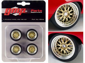 Big Red Pro Touring Wheels and Tires Set of 4 pieces from \1969 Chevrolet Camaro Big Red Camaro\" 1/18 Scale by GMP"""